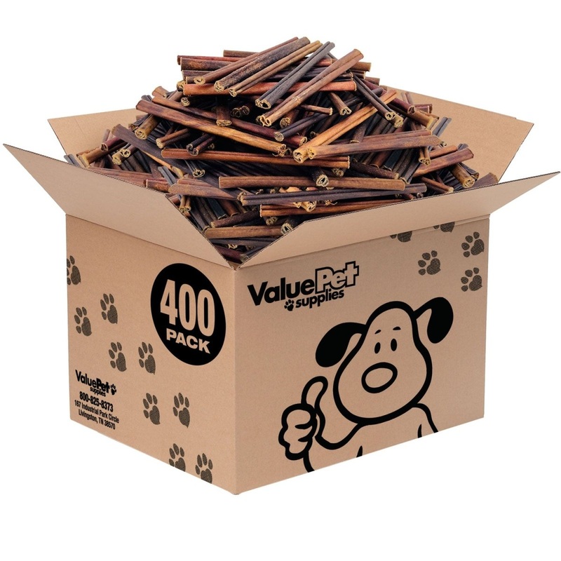 ValueBull USA Collagen Sticks for Small Dogs, 6 Inch Extra Thin Chews, Natural Dog Treats, 400 Count Bulk Pack