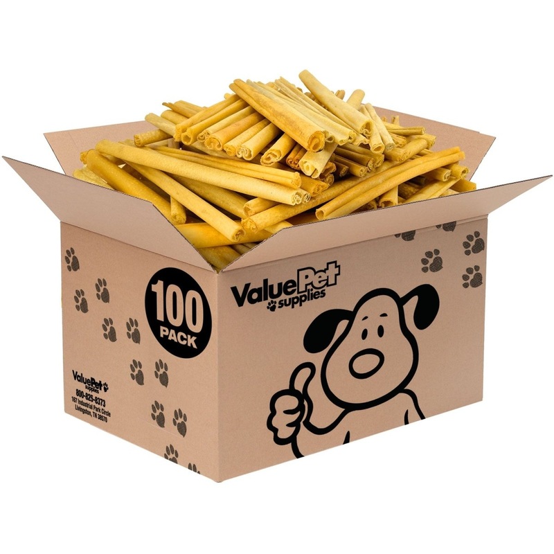 ValueBull USA Pig Skin Retriever Rolls, 12 Inch, Smoked, 100 ct. Bulk Pack