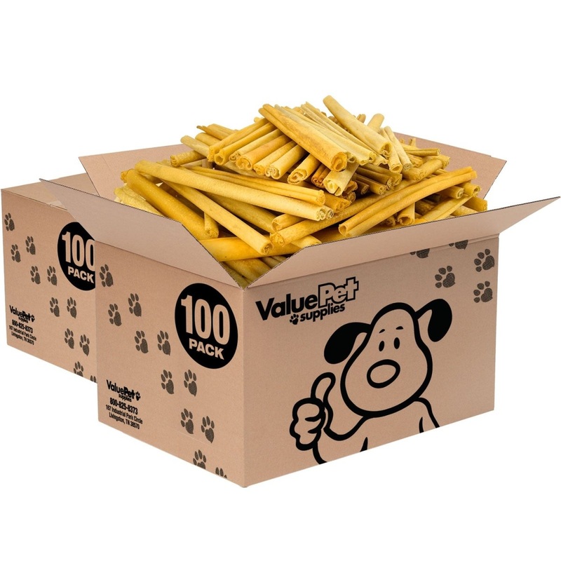ValueBull USA Pig Skin Retriever Rolls, 12 Inch, Smoked, 200 ct. Bulk Pack