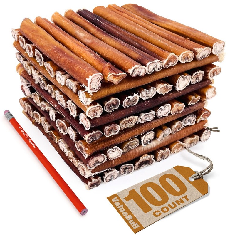 ValueBull USA Bully Sticks, Thick 6 Inch, 100 Count Bulk Pack