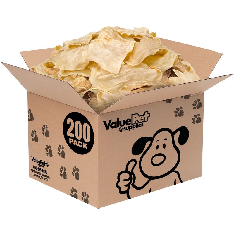 ValueBull USA Collagen Chips Dog Chews, Natural Long-Lasting Dog Treats, 200 Count Bulk Pack