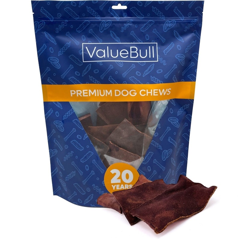 ValueBull USA Collagen Chips Dog Chews, Smoked, Natural Long-Lasting Dog Treats, 1 Pound