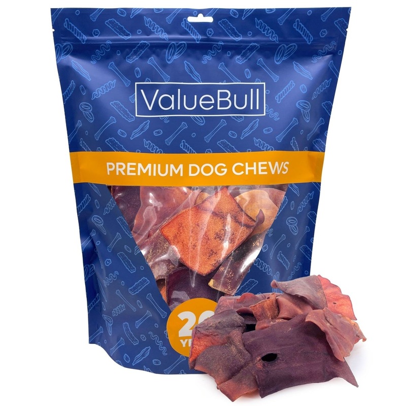 ValueBull USA Collagen Chips Dog Chews, Smoked, Natural Long-Lasting Dog Treats, 25 Count