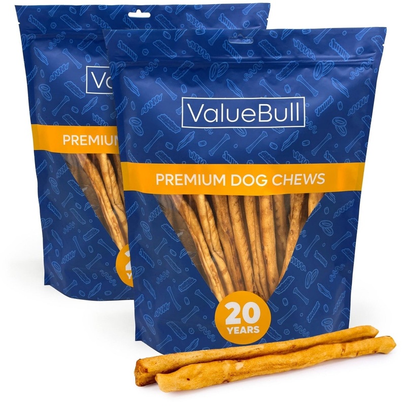 ValueBull USA Retriever Rolls for Small Dogs, Premium Rawhide, Thin 10 Inch, Chicken Infused, 50 Count