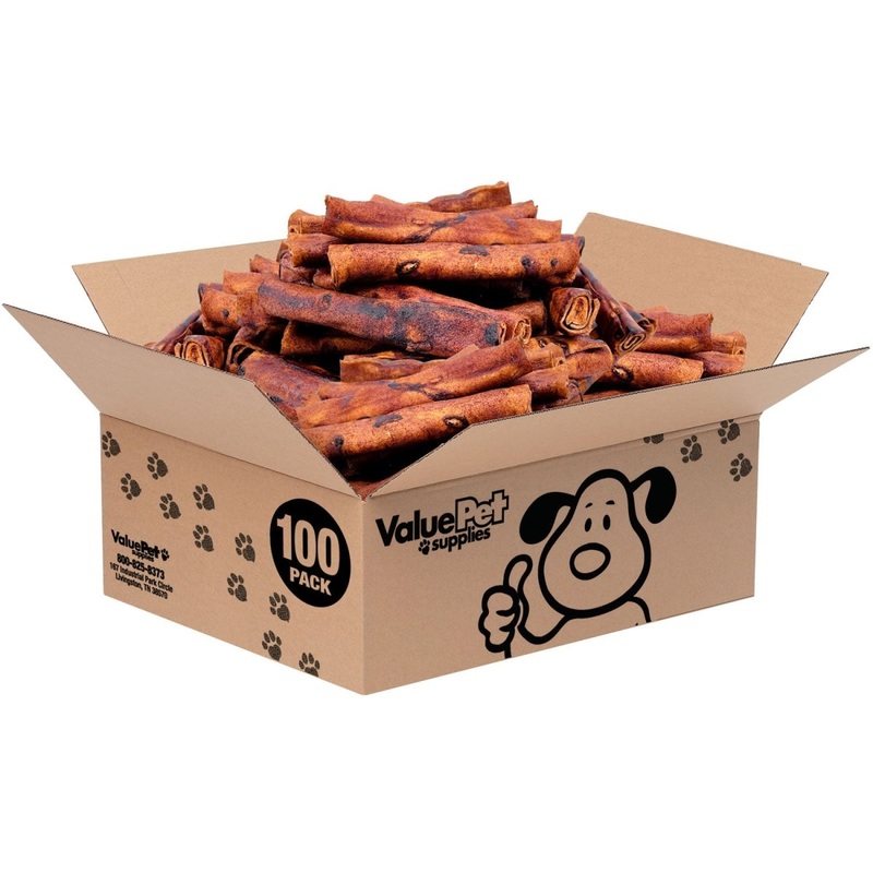 ValueBull USA Retriever Rolls for Small Dogs, Premium Rawhide, Thin 5-6 Inch, Natural Beef Flavor, 100 Count Bulk Pack