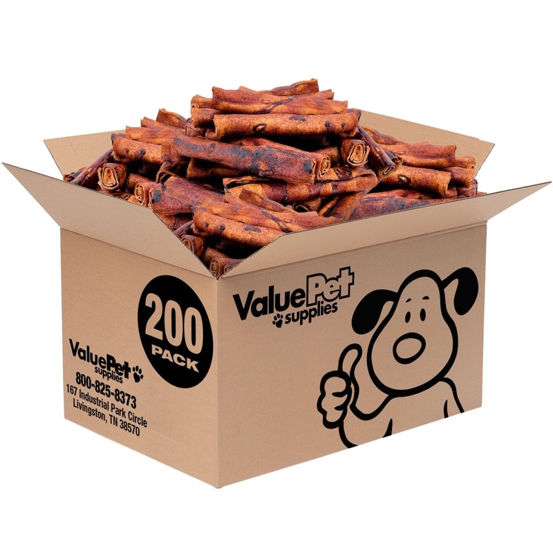 ValueBull USA Retriever Rolls for Small Dogs, Premium Rawhide, Thin 5-6 Inch, Natural Beef Flavor, 200 Count Bulk Pack
