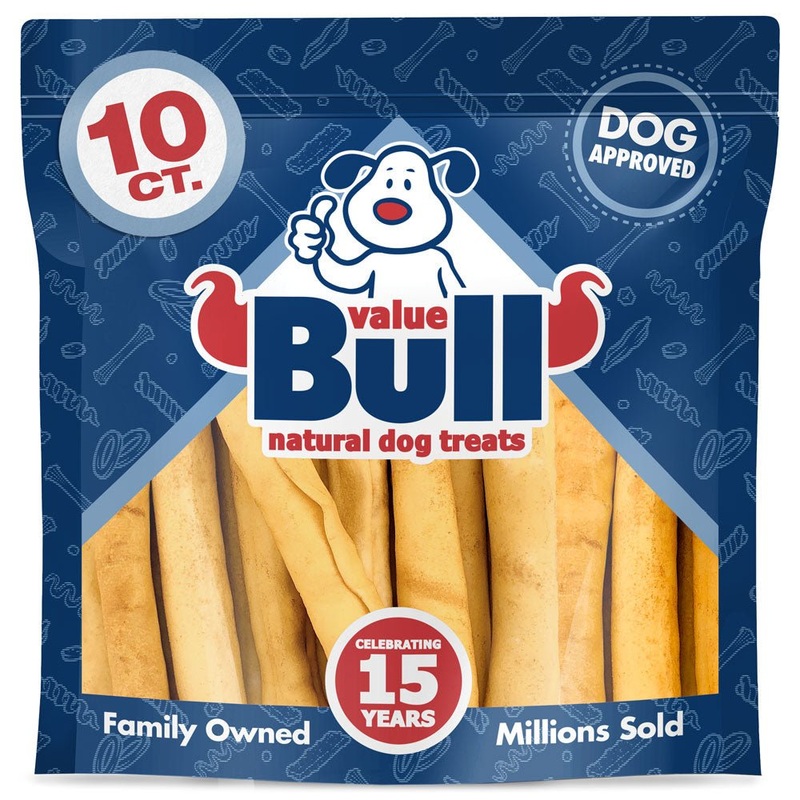 ValueBull USA Retriever Rolls, Premium Rawhide Chews, Thick 10 Inch, Chicken Infused, 10 Count