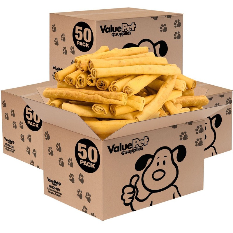 ValueBull USA Retriever Rolls, Premium Rawhide Chews, Thick 10 Inch, Chicken Infused, 200 Count Bulk Pack