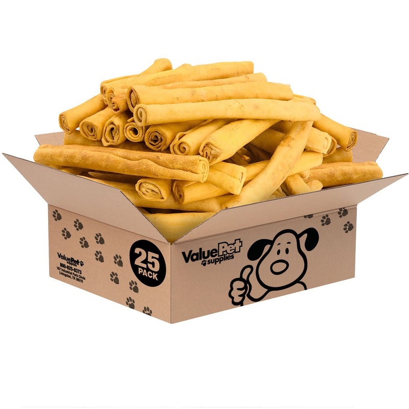 ValueBull USA Retriever Rolls, Premium Rawhide Chews, Thick 10 Inch, Chicken Infused, 25 Count Bulk Pack