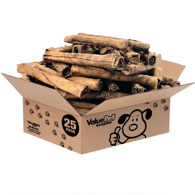 ValueBull USA Retriever Rolls, Premium Rawhide Chews, Thick 10 Inch, Natural Beef Flavor, 25 Count Bulk Pack