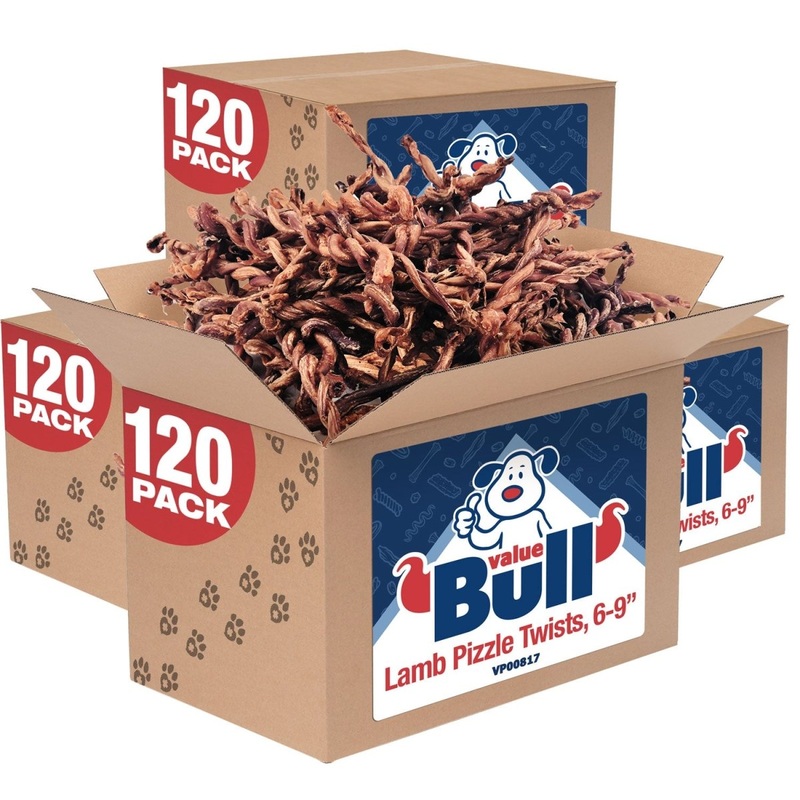ValueBull Pizzle Twists, Premium Lamb, 480 Count Bulk Pack