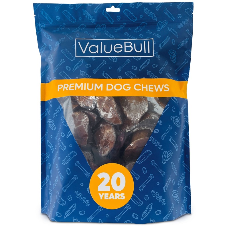 ValueBull Stuffed Beef Hooves Dog Chews, Peanut Butter, 25 Count