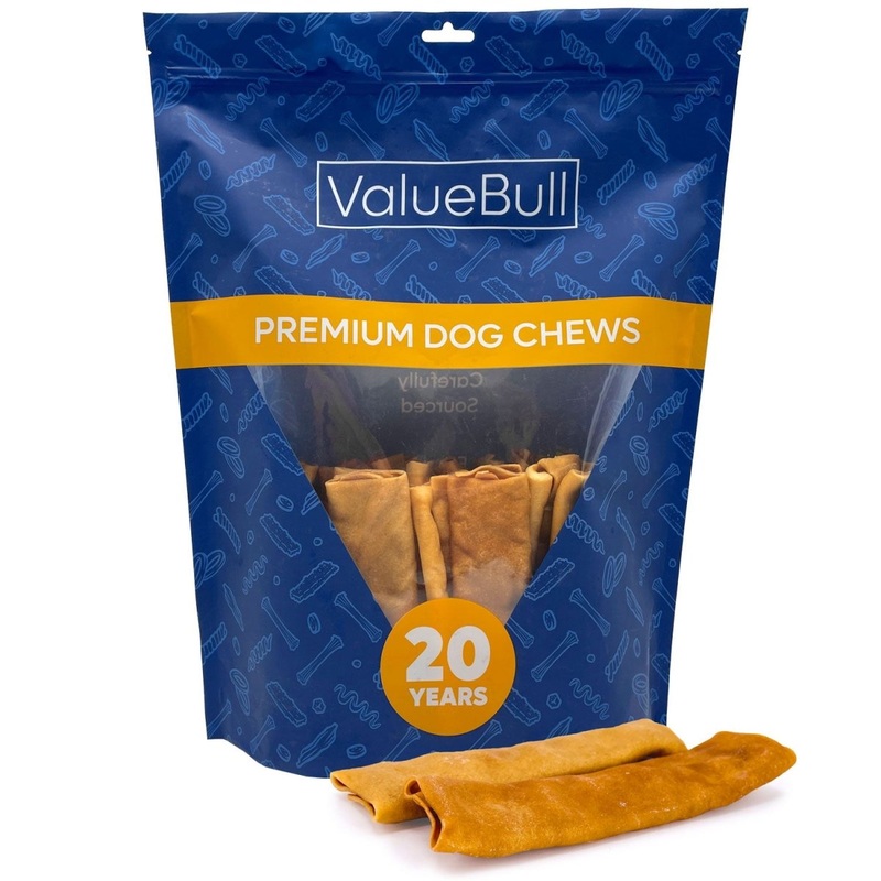 ValueBull USA Collagen Flats Dog Chews, Natural Long-Lasting Chicken Infused Dog Treats, 25 Count