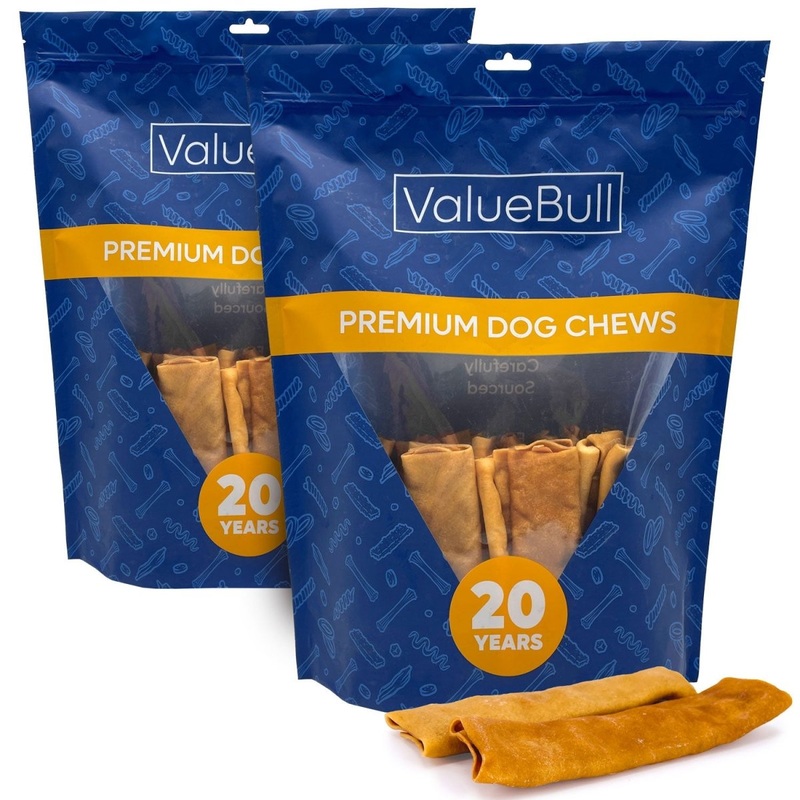 ValueBull USA Collagen Flats Dog Chews, Natural Long-Lasting Chicken Infused Dog Treats, 50 Count
