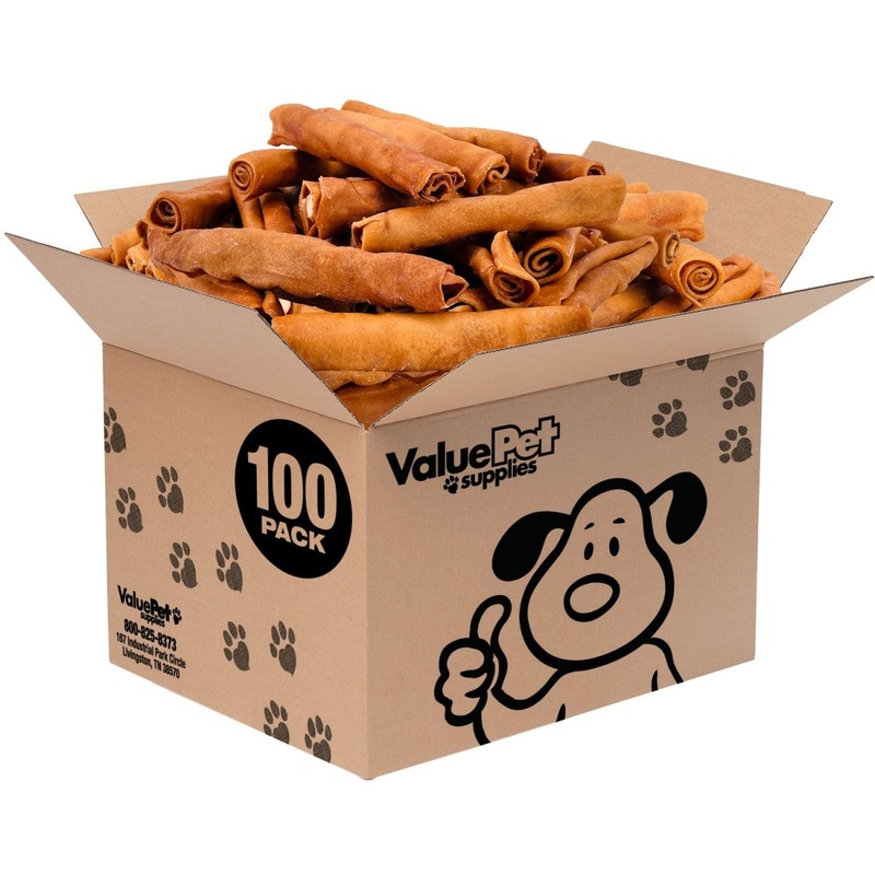 ValueBull USA Collagen Retriever Rolls for Dogs, 6 Inch Chews, Natural Long-Lasting Chicken Infused Dog Treats, 100 Count Bulk Pack