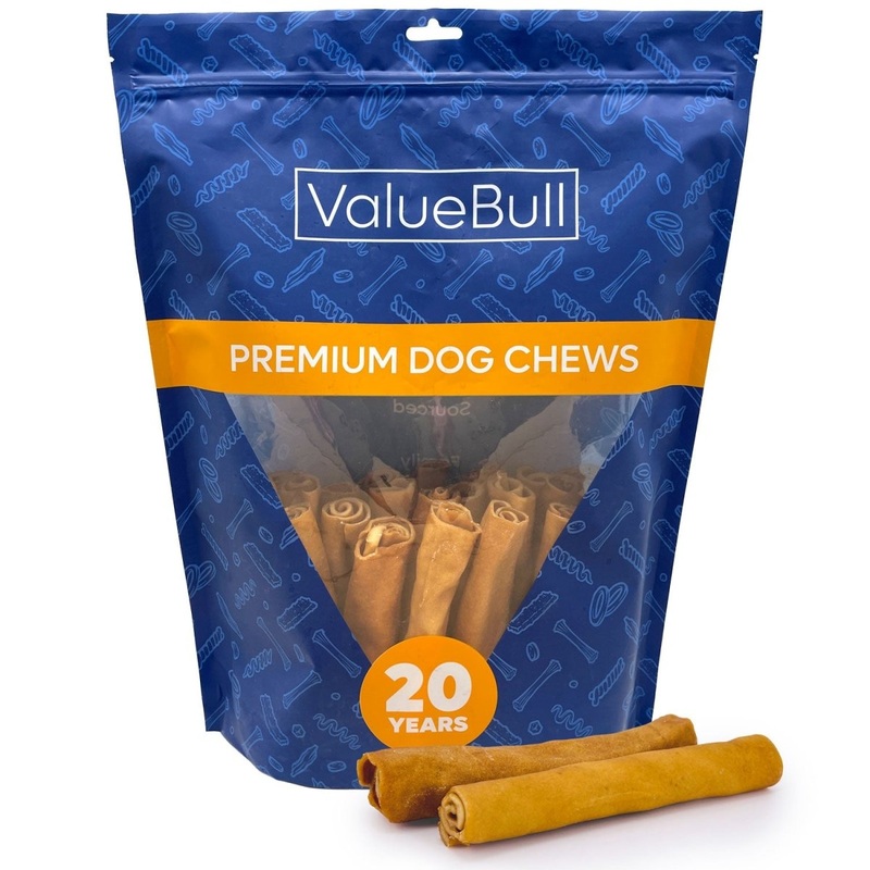 ValueBull USA Collagen Retriever Rolls for Dogs, 6 Inch Chews, Natural Long-Lasting Chicken Infused Dog Treats, 25 Count