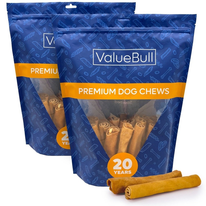ValueBull USA Collagen Retriever Rolls for Dogs, 6 Inch Chews, Natural Long-Lasting Chicken Infused Dog Treats, 50 Count