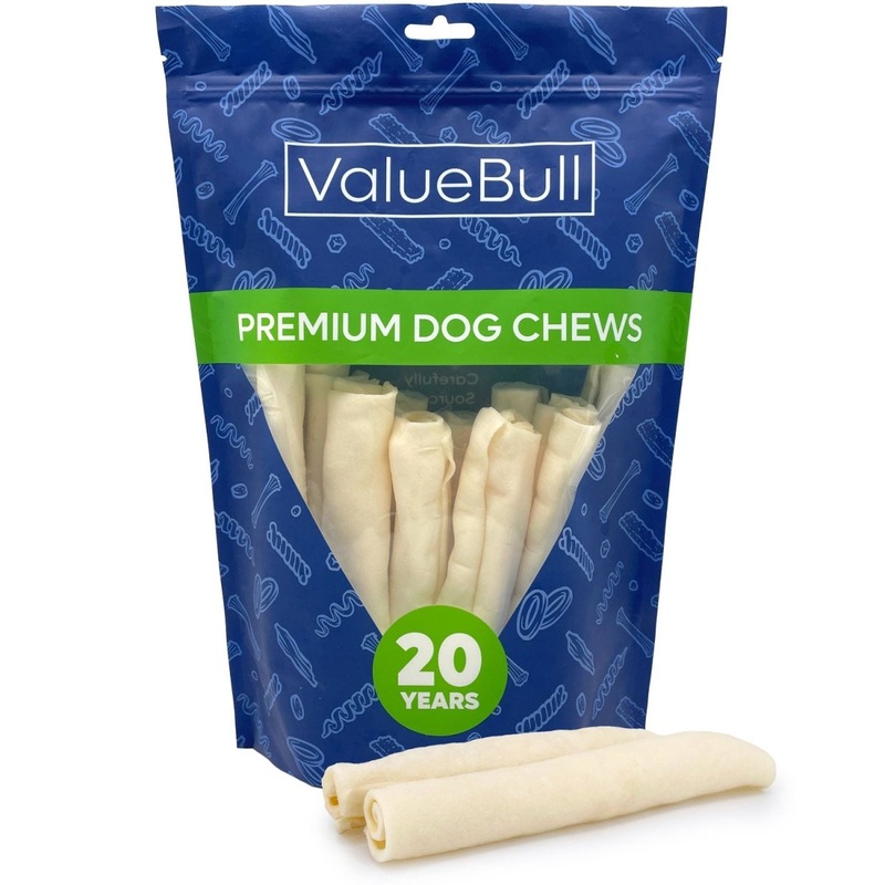 ValueBull USA Collagen Retriever Rolls for Dogs, 6 Inch Chews, Natural Long-Lasting Dog Treats, 10 Count
