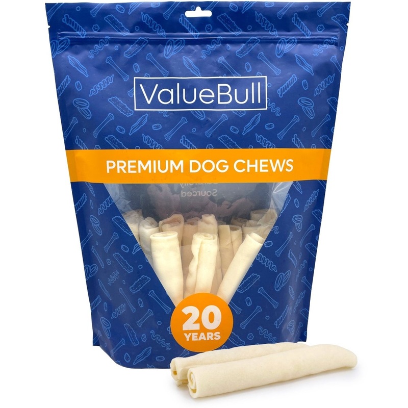 ValueBull USA Collagen Retriever Rolls for Dogs, 6 Inch Chews, Natural Long-Lasting Dog Treats, 25 Count