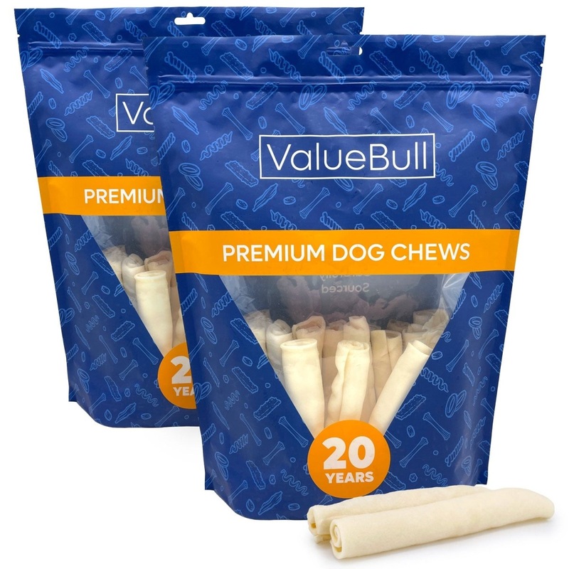 ValueBull USA Collagen Retriever Rolls for Dogs, 6 Inch Chews, Natural Long-Lasting Dog Treats, 50 Count