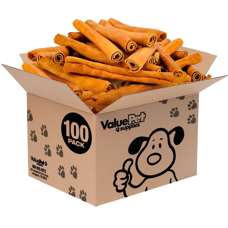 ValueBull USA Collagen Retriever Rolls for Dogs, 9 Inch Chews, Natural Long-Lasting Chicken Infused Dog Treats, 100 Count Bulk Pack