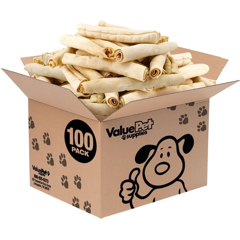 ValueBull USA Collagen Retriever Rolls for Dogs, 9 Inch Chews, Natural Long-Lasting Dog Treats, 100 Count Bulk Pack