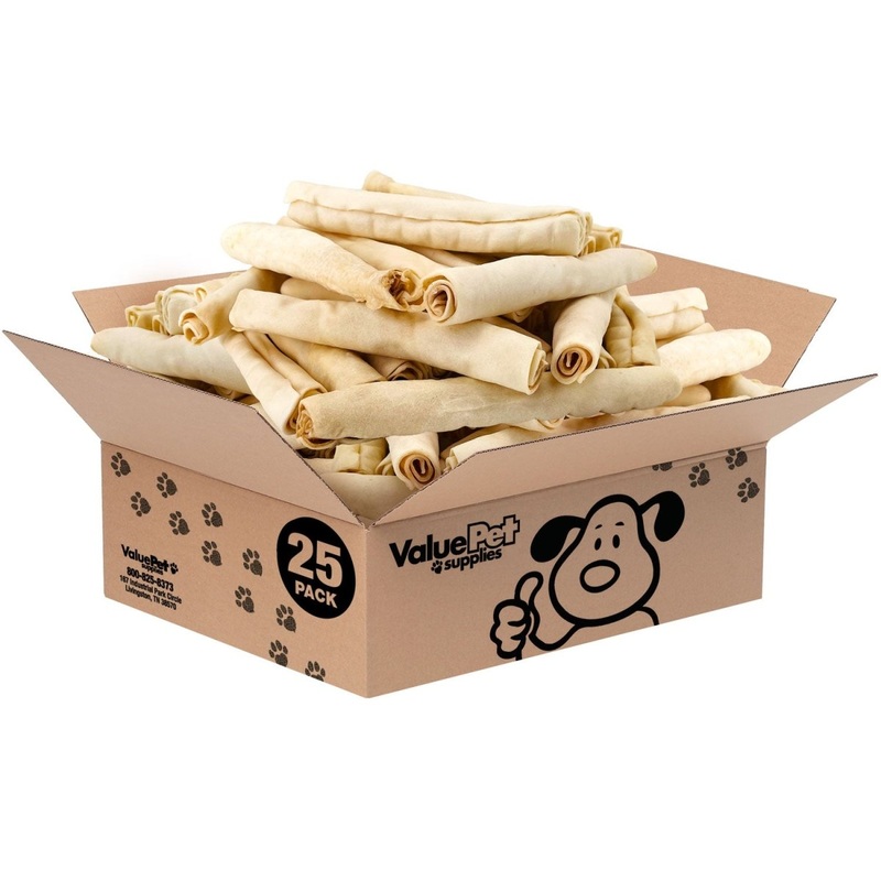 ValueBull USA Collagen Retriever Rolls for Dogs, 9 Inch Chews, Natural Long-Lasting Dog Treats, 25 Count Bulk Pack