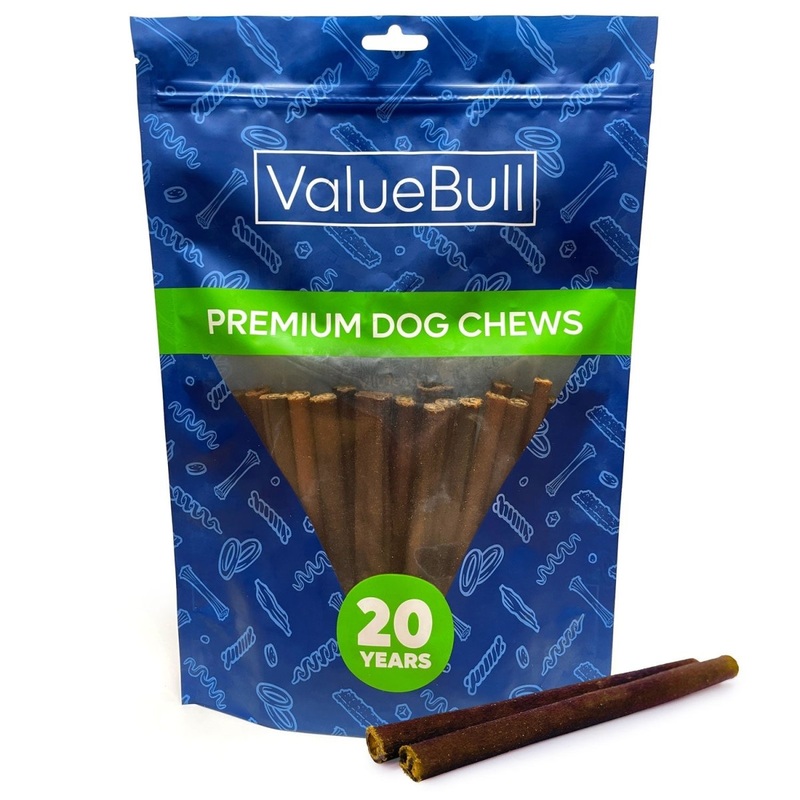 ValueBull USA Collagen Sticks for Small Dogs, 6 Inch Thin Chews, Natural Dog Treats, 25 Count