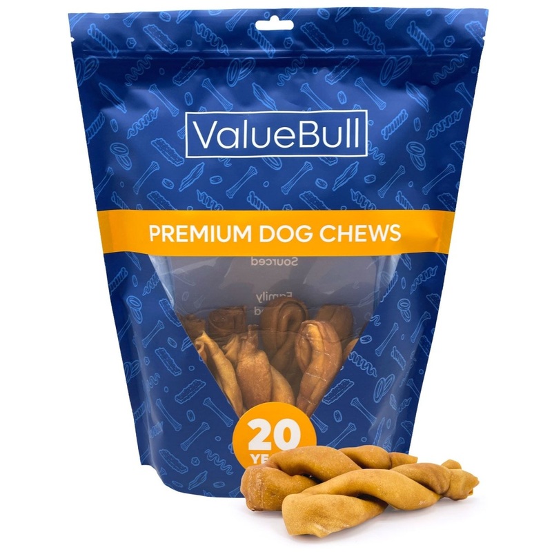 ValueBull USA Collagen Twists Dog Chews, Natural Long-Lasting Chicken Infused Dog Treats, 10 Count