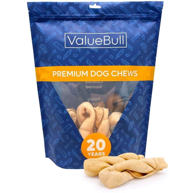ValueBull USA Collagen Twists Dog Chews, Natural Long-Lasting Dog Treats, 10 Count