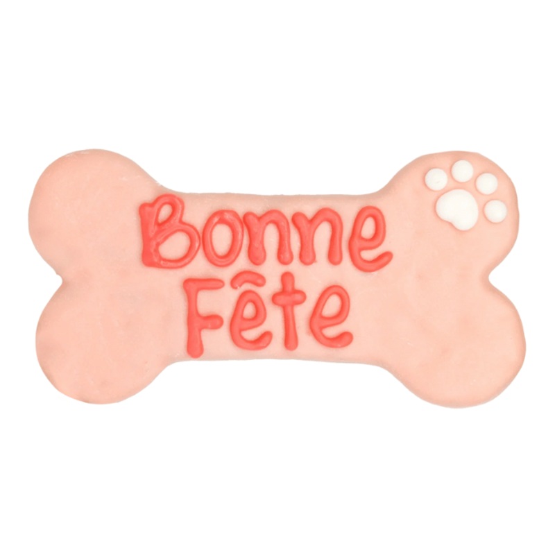 Biscuit pour chiens - Bonne Fte 6" Rose