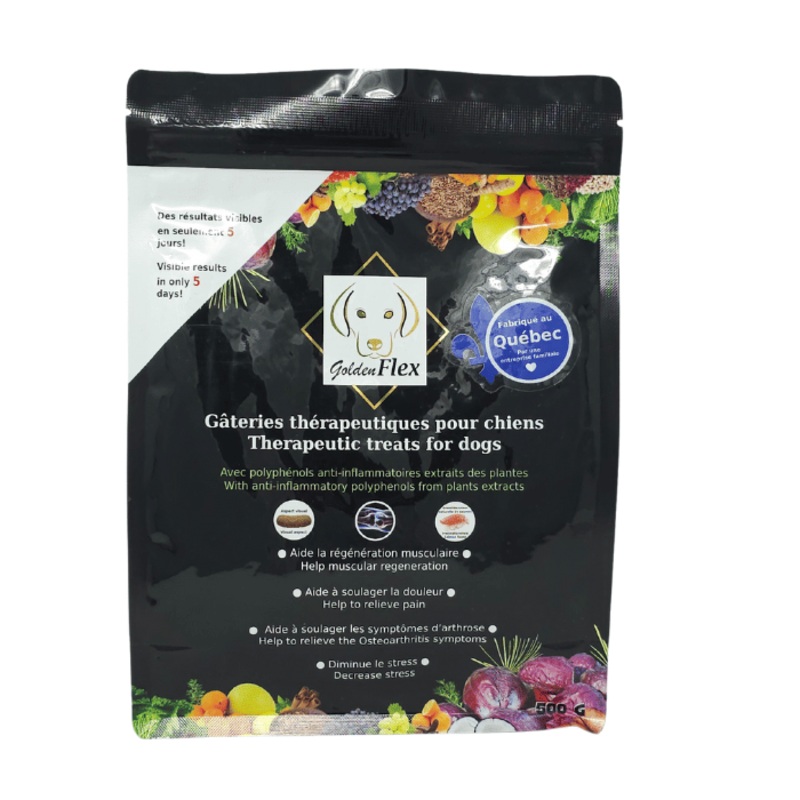 GoldenFlex pour chiens - supplment anti-inflammatoire en gteries - saveur de saumon