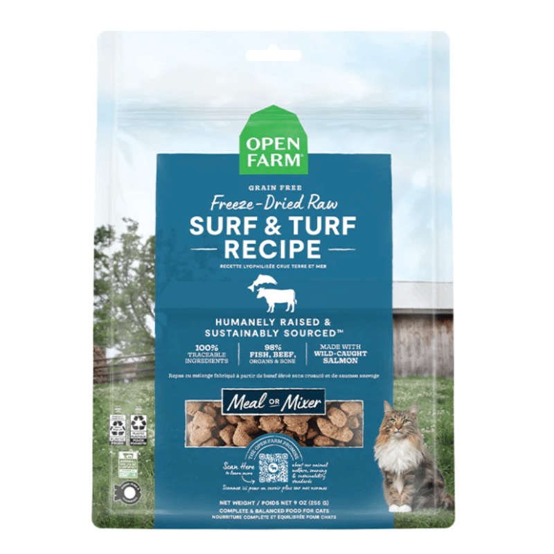 Nourriture pour chat lyophilise surf and turf