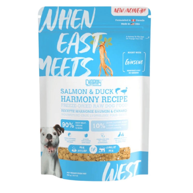 Charmy-When Est Meets West- Recette Harmonie Canard, Saumon & Ginseng