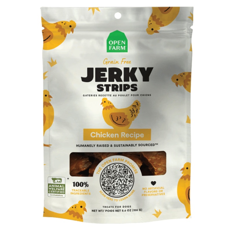 Jerky pour chiens Open farm recette au poulet