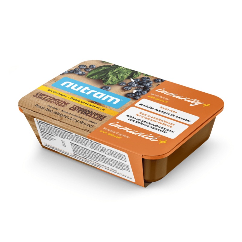 Nutram Combinaisons Optimales Immunit+ Chien Agneau & pinards, Sans Grains 8oz