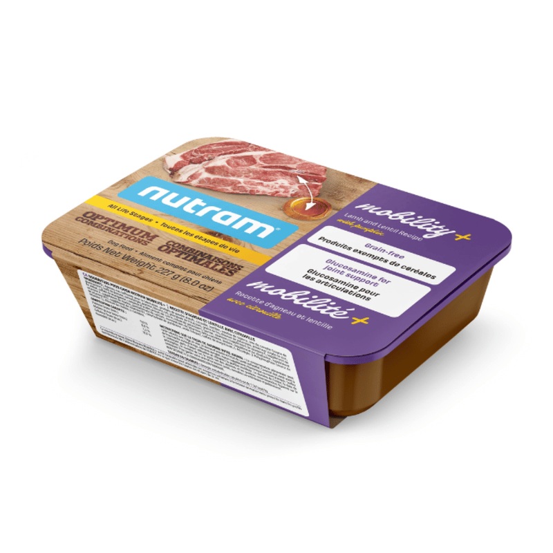 Nutram Combinaisons Optimales Mobilit+ Chien Agneau, Lentilles & Citrouille, Sans Grains 8oz