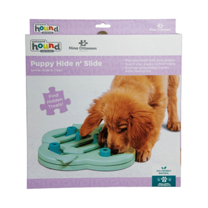 Casse tte pour chien Jouet interactif Nina Ottosson Hide N Slide puppy
