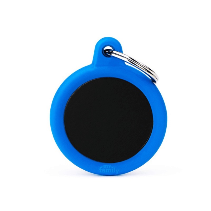 Copy of Mdaille pour chiens - Hushtag cercle noir gomme bleu