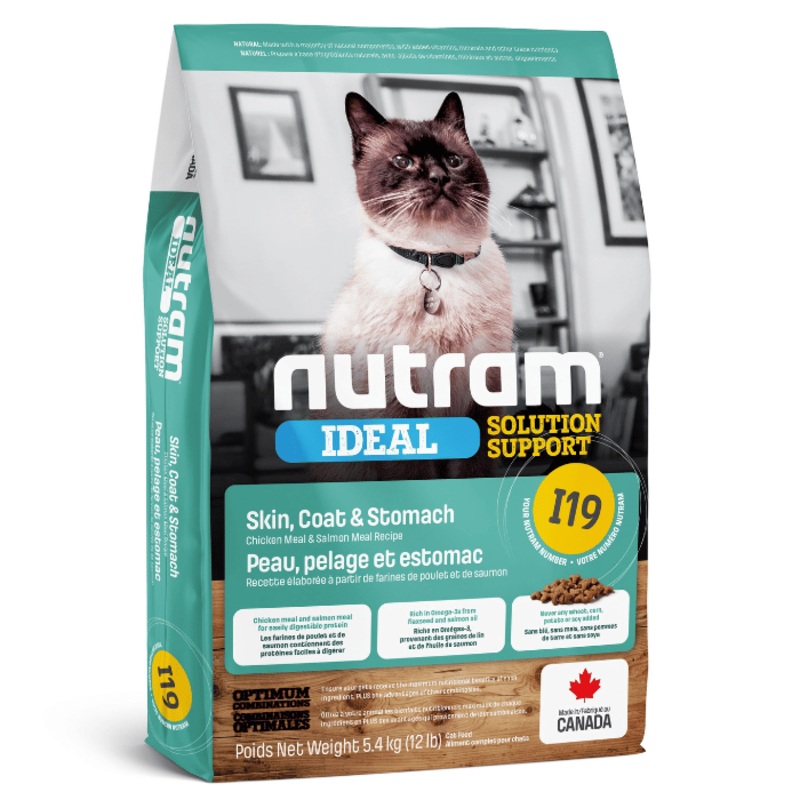 Nutram Ideal (i19) Chat Peau, Pelage Et Estomac Sensible Poulet Et Saumon
