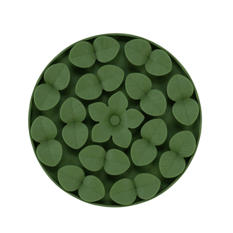 Tapis De Lchage En Silicone "cache-cache" Cercle, Kaki