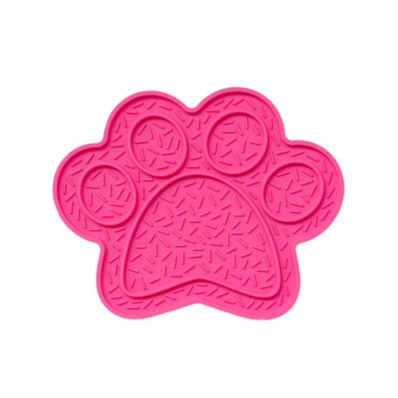 Tapis De Lchage Stimulant En Forme D'empreinte De Patte - Rose