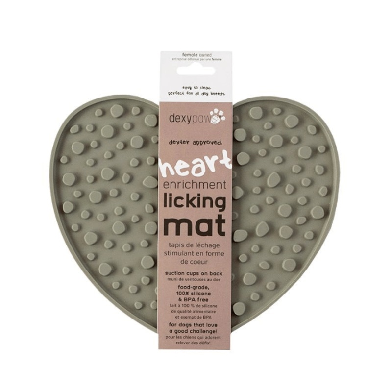 Tapis De Lchage Stimulant En Forme De Coeur, Kaki