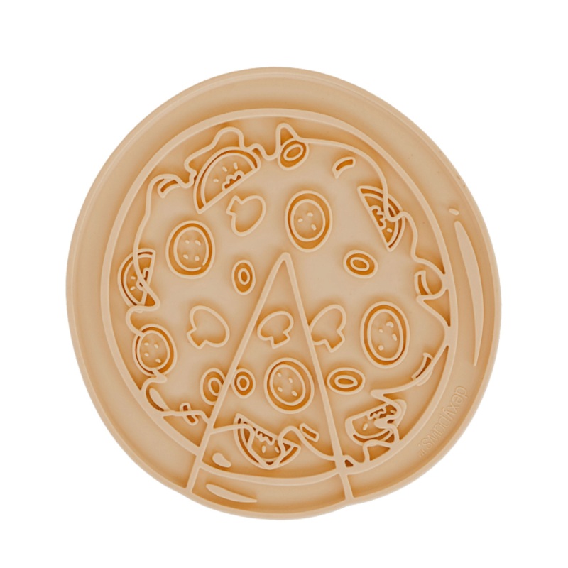 Tapis De Lchage Stimulant En Forme De Pizza, Jaune
