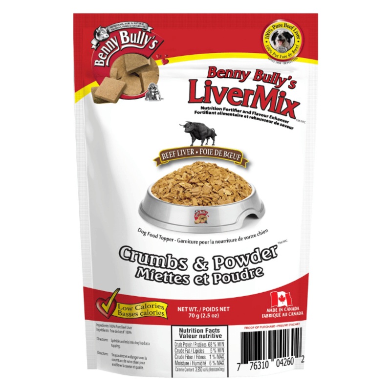 Benny Bully's Gteries Pour Chien - Ctelettes De Foie De Boeuf En Miettes & Poudre