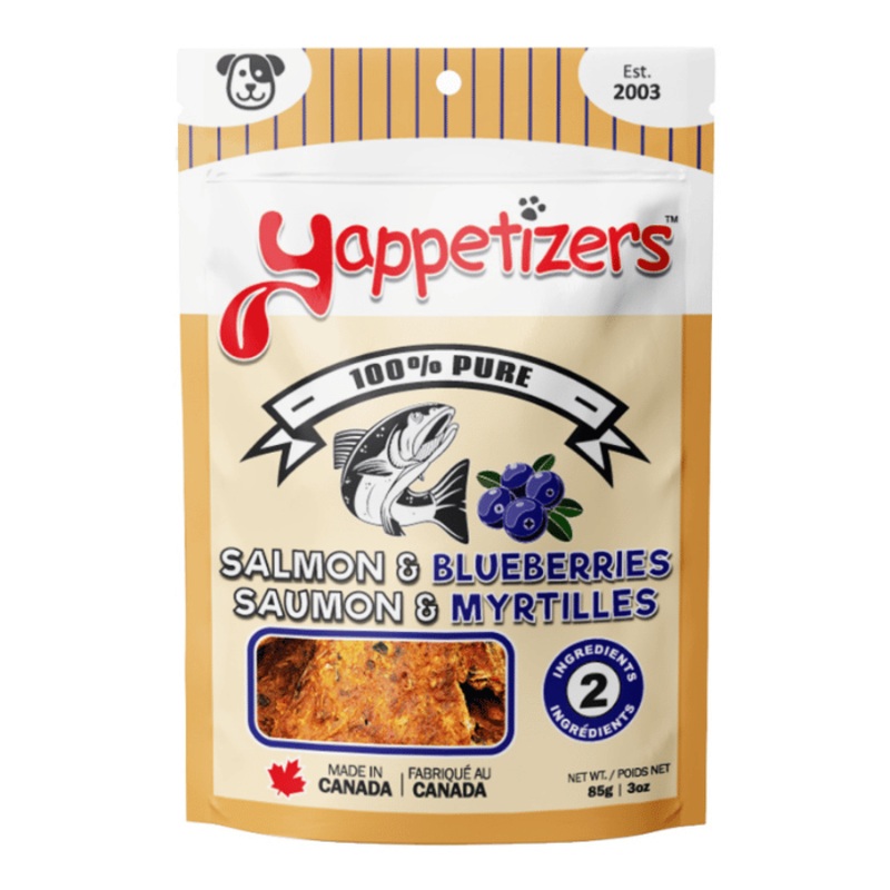 Gteries au saumon sauvage et bleuets 100 % pures et dshydrates 85g
