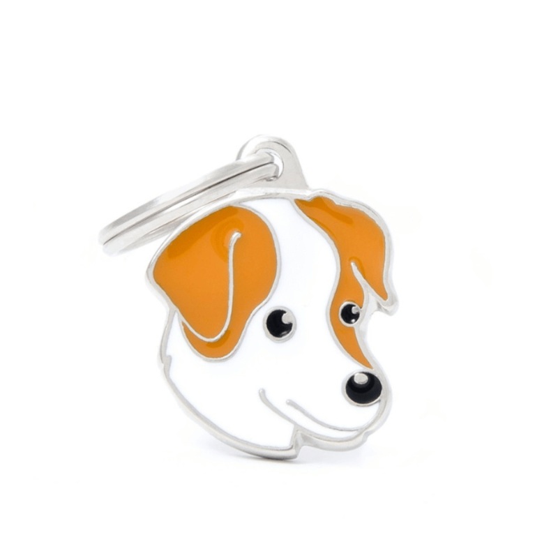 Mdaille pour chiens - Jack Russel Blanc et brun