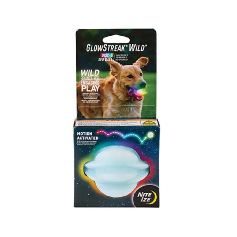 Nite Ize GlowStreak Wild  Jouet pour chien Balle LED Disc-O