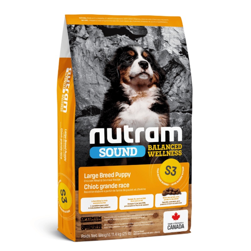 Nourriture pour chiens Nutram Sound Chiot Grande Race Poulet Et Avoine S3