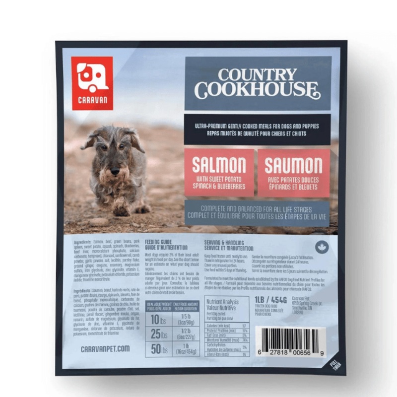 Caravan Saumon 1 lbs repas mijots de qualit pour chiens
